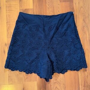 Draper James RSVP Blue Lace Shorts Size 10 Side Zip
